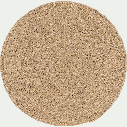 SANAS - Lot de 4 sets de table ronds en jute - naturel D34cm