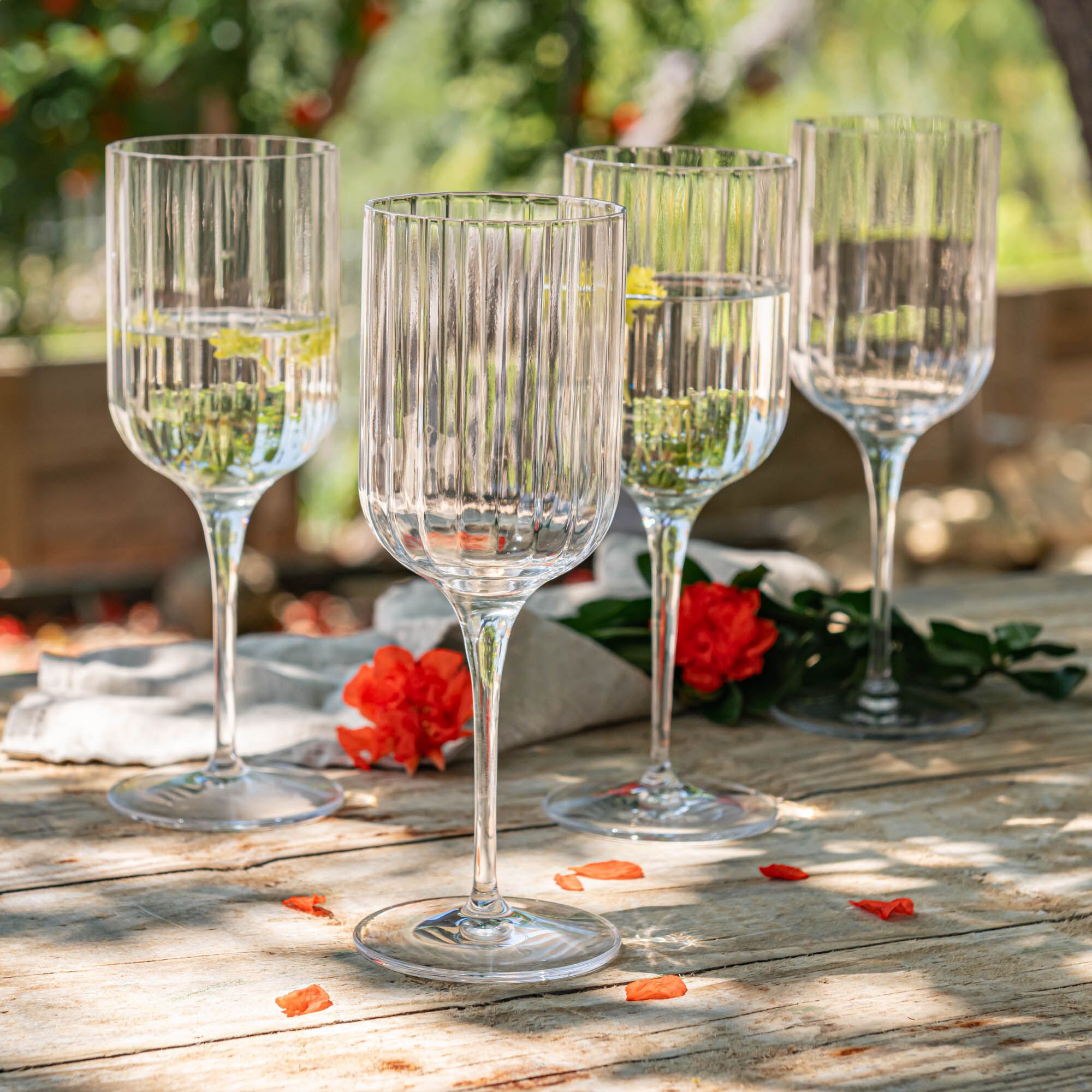 BACH - Coffret de 6 verres à pied en cristallin 40cl - transparent