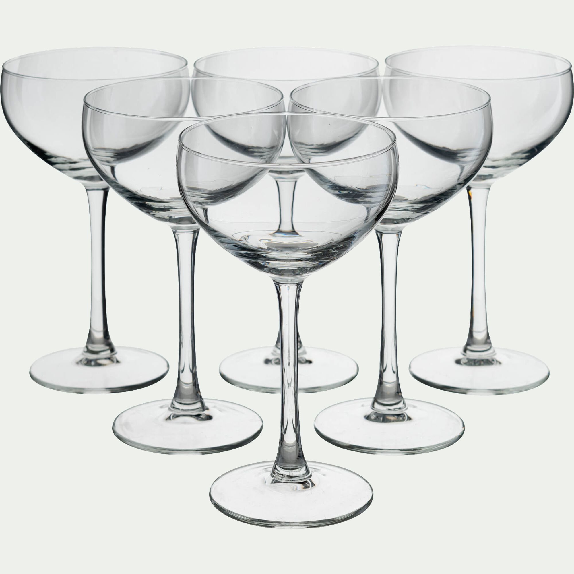 MADE - Coffret de 6 coupes à champagne en verre 24cl - transparent