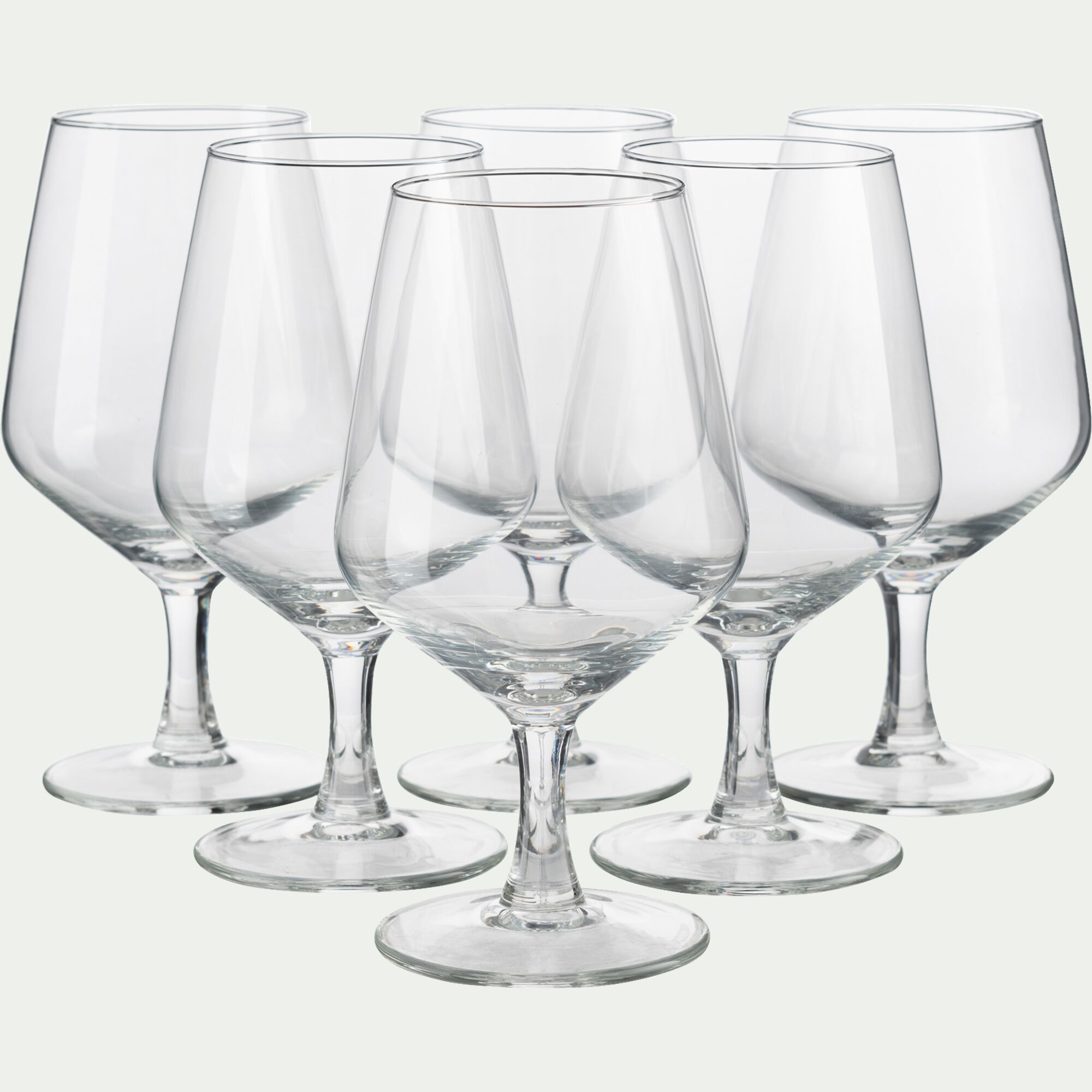MADE - Coffret de 6 verres à bière en verre 38cl - transparent