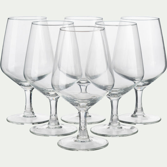MADE - Coffret de 6 verres à bière en verre 38cl - transparent