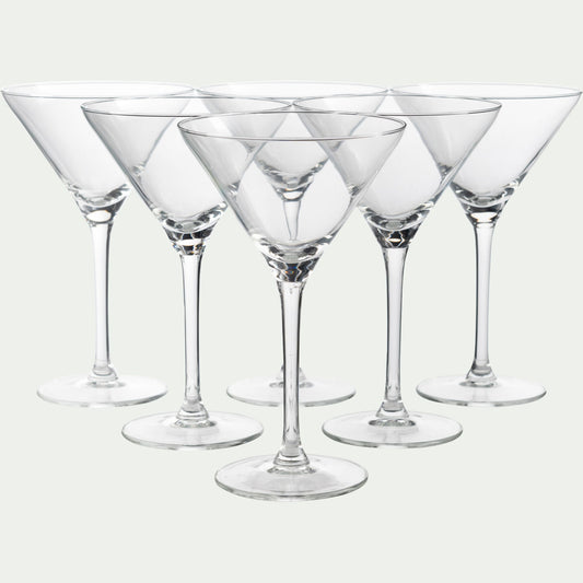 MADE - Coffret de 6 verres à martini en verre 26cl - transparent