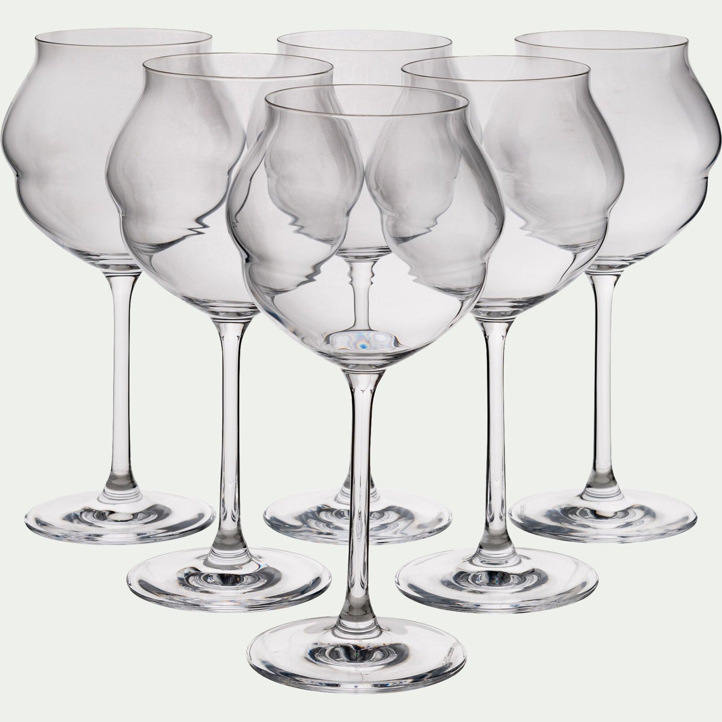 MACARON - Coffret de 6 verres à pied en cristallin 50cl - transparent