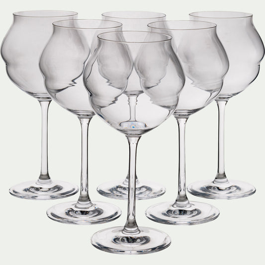 MACARON - Coffret de 6 verres à pied en cristallin 50cl - transparent