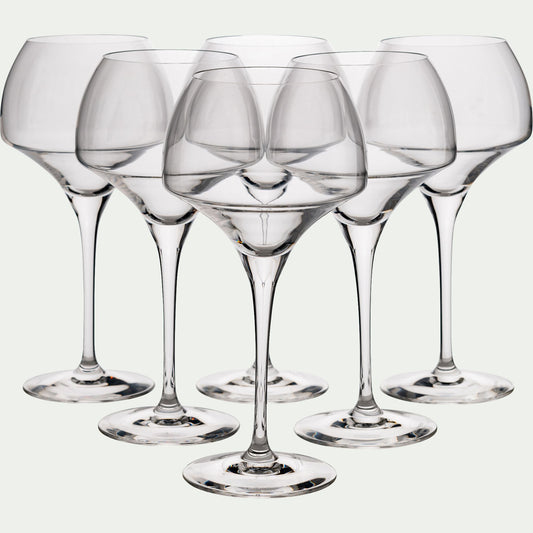 OPEN UP - Coffret de 6 verres à pied en cristallin 55cl - transparent