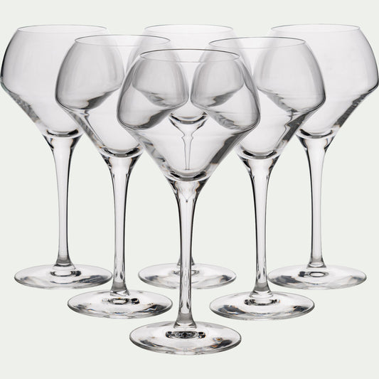 OPEN UP - Lot de 6 verres à pied en cristallin 37cl - transparent