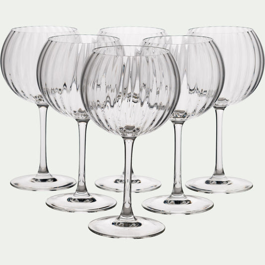 SYMETRIE - Coffret de 6 verres à pied ballon en cristallin 58cl - transparent