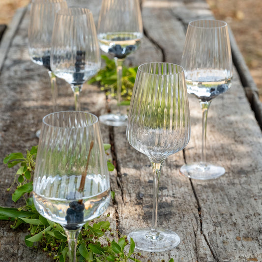 SYMETRIE - Coffret de 6 verres à pied tulipe en cristallin 35cl - transparent