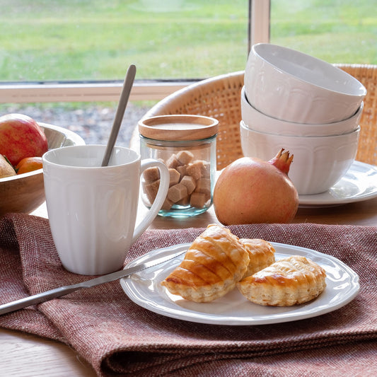MARLI - Service petit déjeuner en porcelaine - blanc