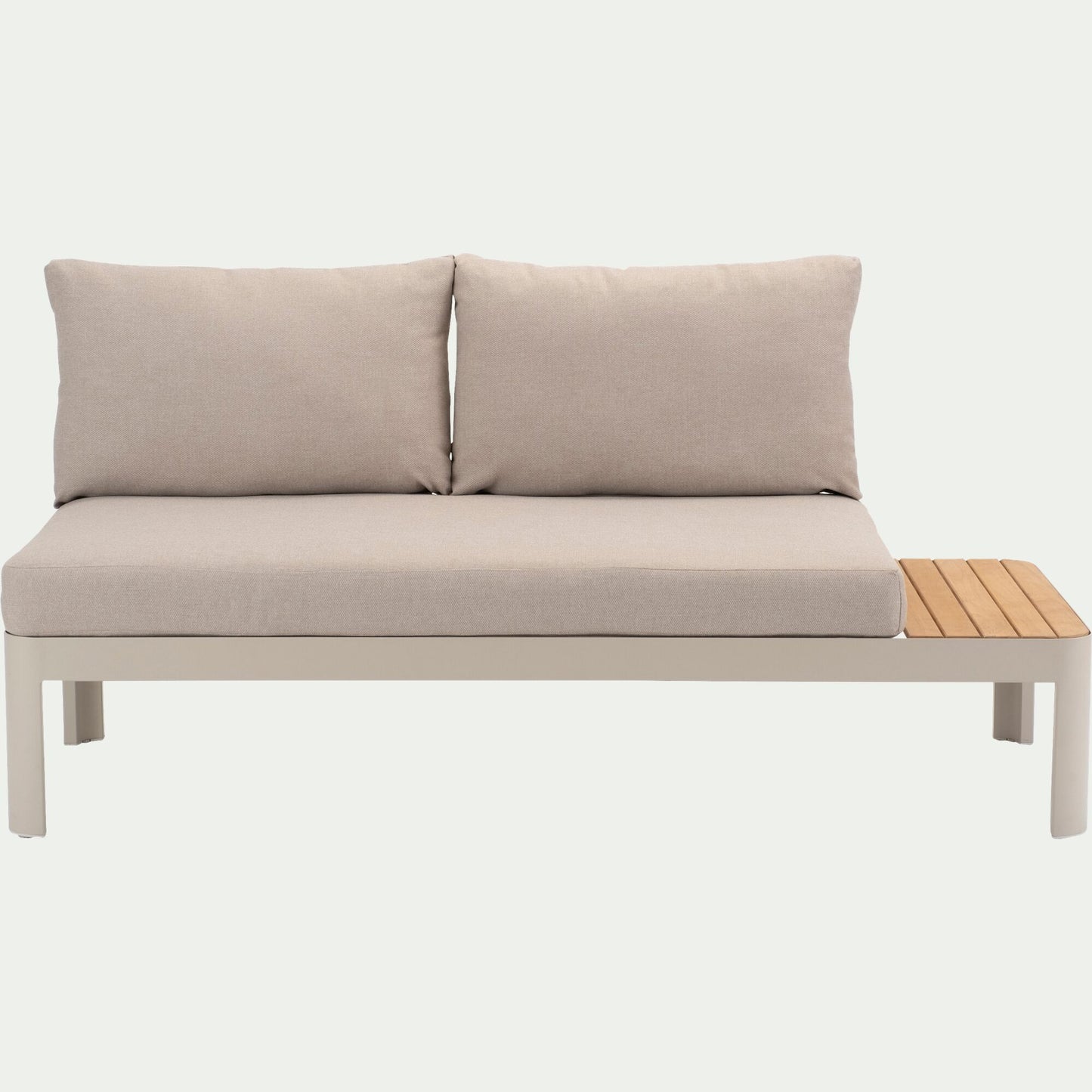 PORTALS - Méridienne de jardin modulable en teck - beige ( 2 places)