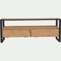 ENDOUME - Meuble TV en pin massif et métal L130cm - bois clair