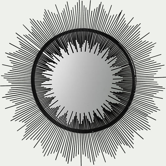 ANAYA - Miroir soleil en acier et verre - gris D81cm