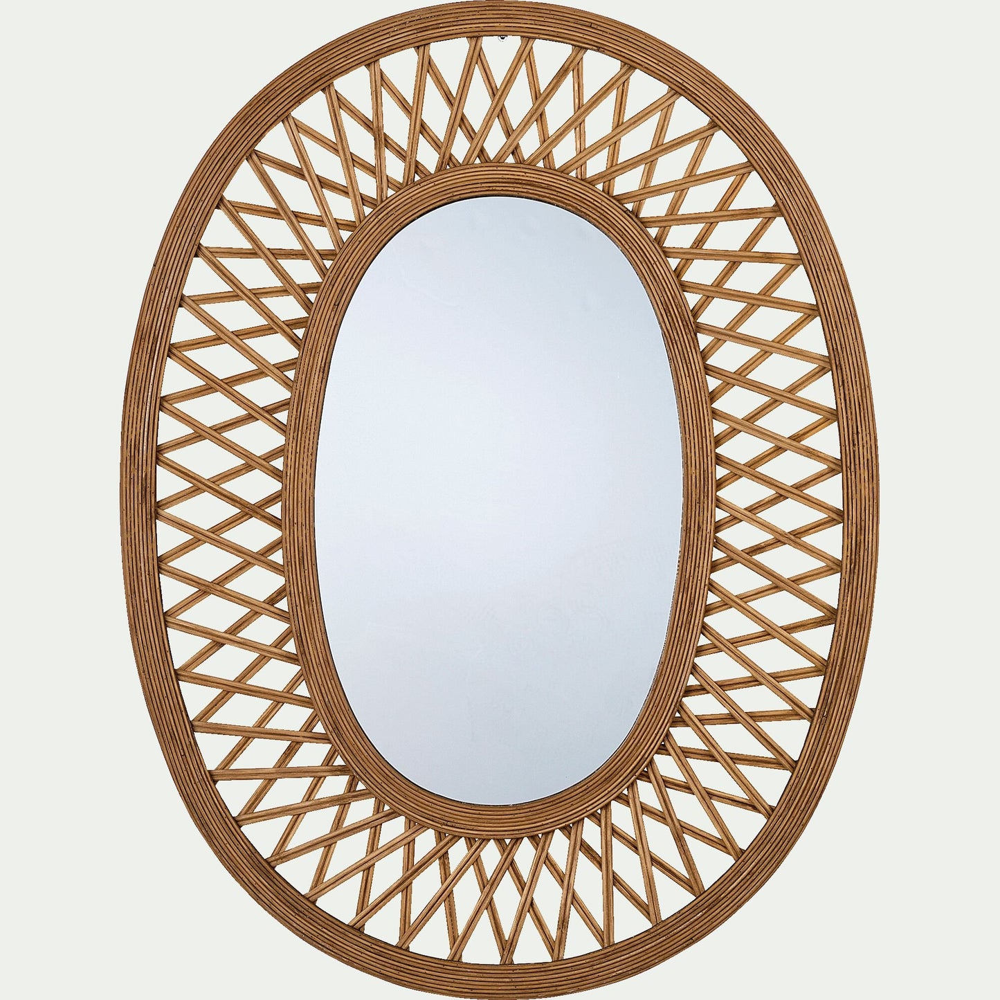 HAWAL - Miroir ovale cannage en bambou - naturel H81cm