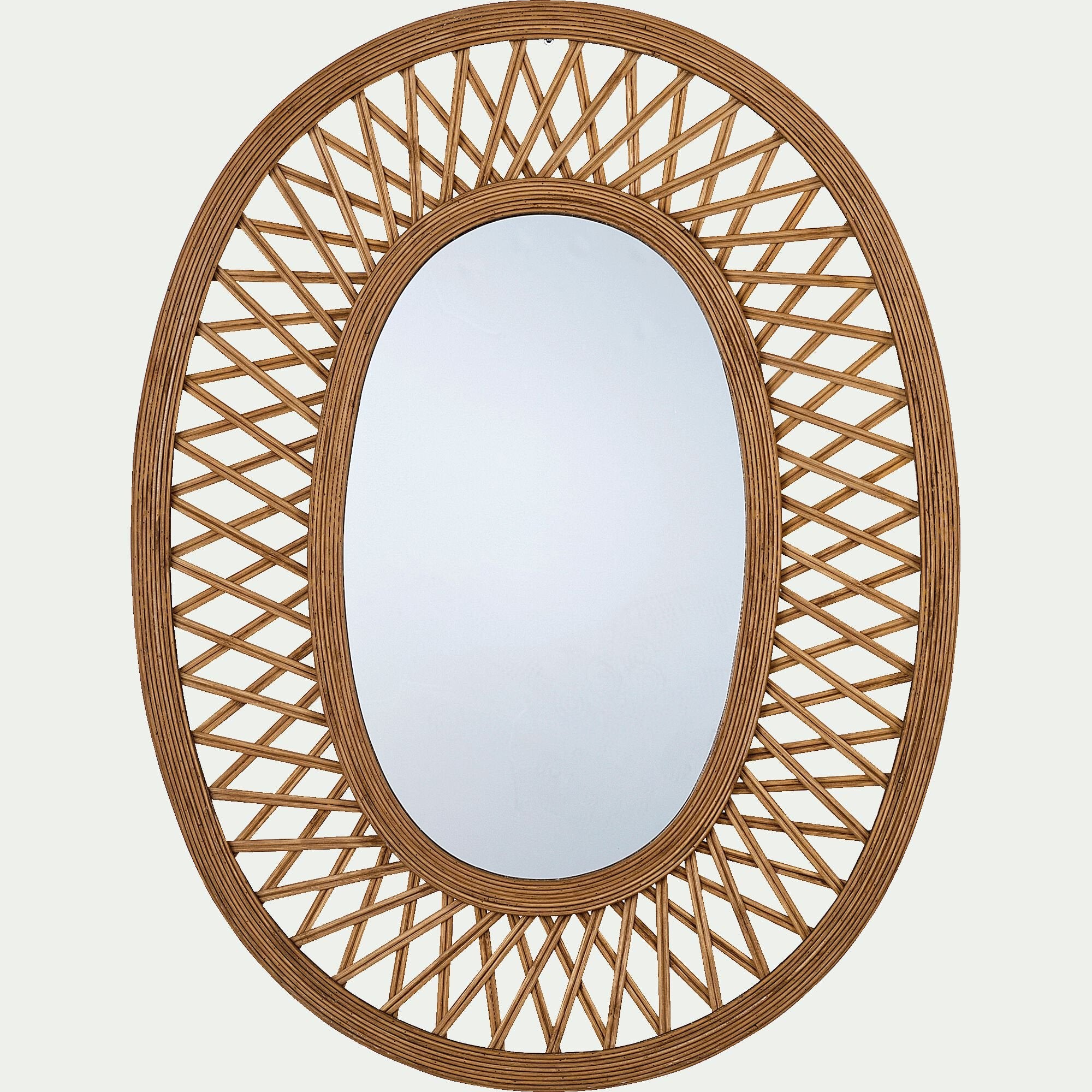 HAWAL - Miroir ovale cannage en bambou - naturel H81cm