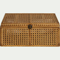 Lior - Malle en bois de pin et cannage - naturel H14,5xL37cm