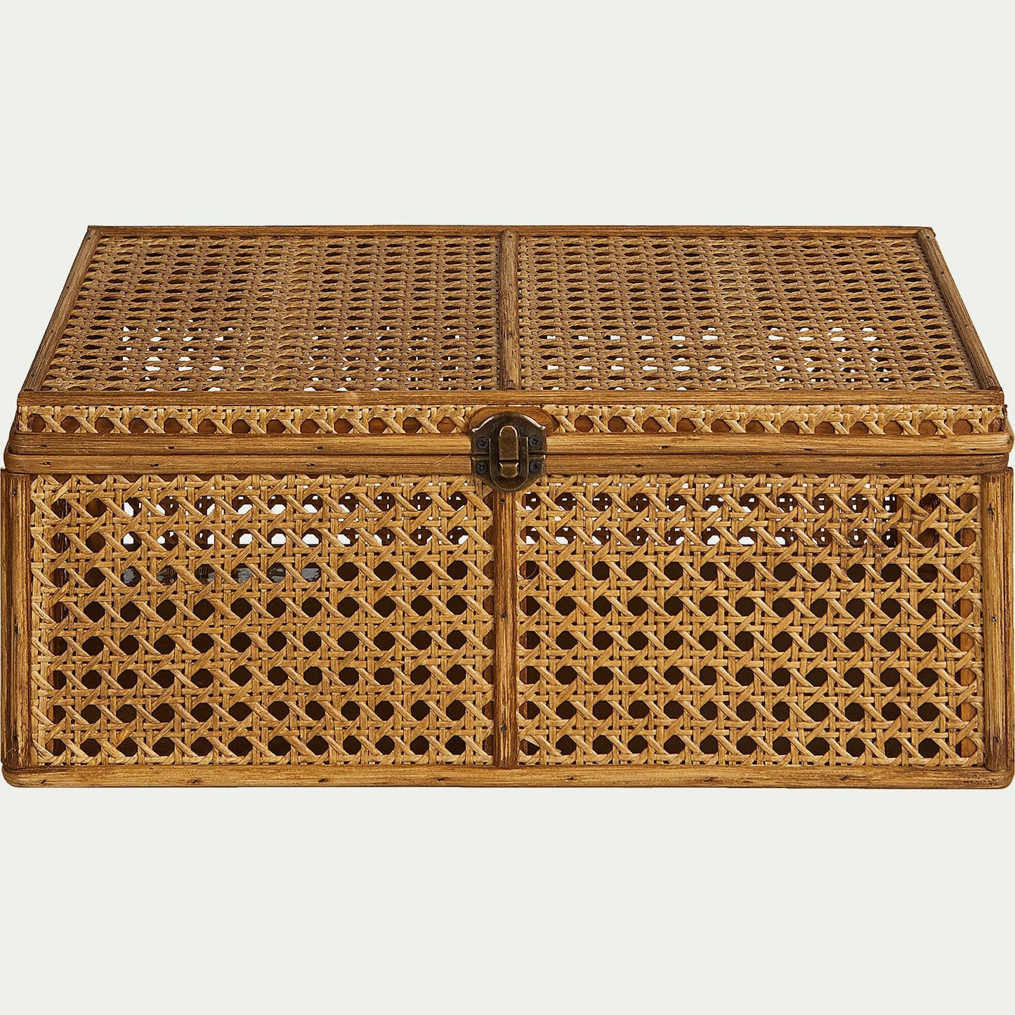 Lior - Malle en bois de pin et cannage - naturel H14,5xL37cm