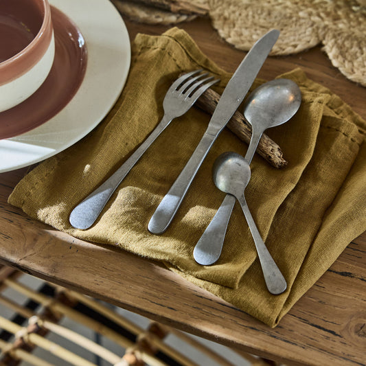 VINTAGE - Ménagère 16 pièces en inox - argenté vieilli