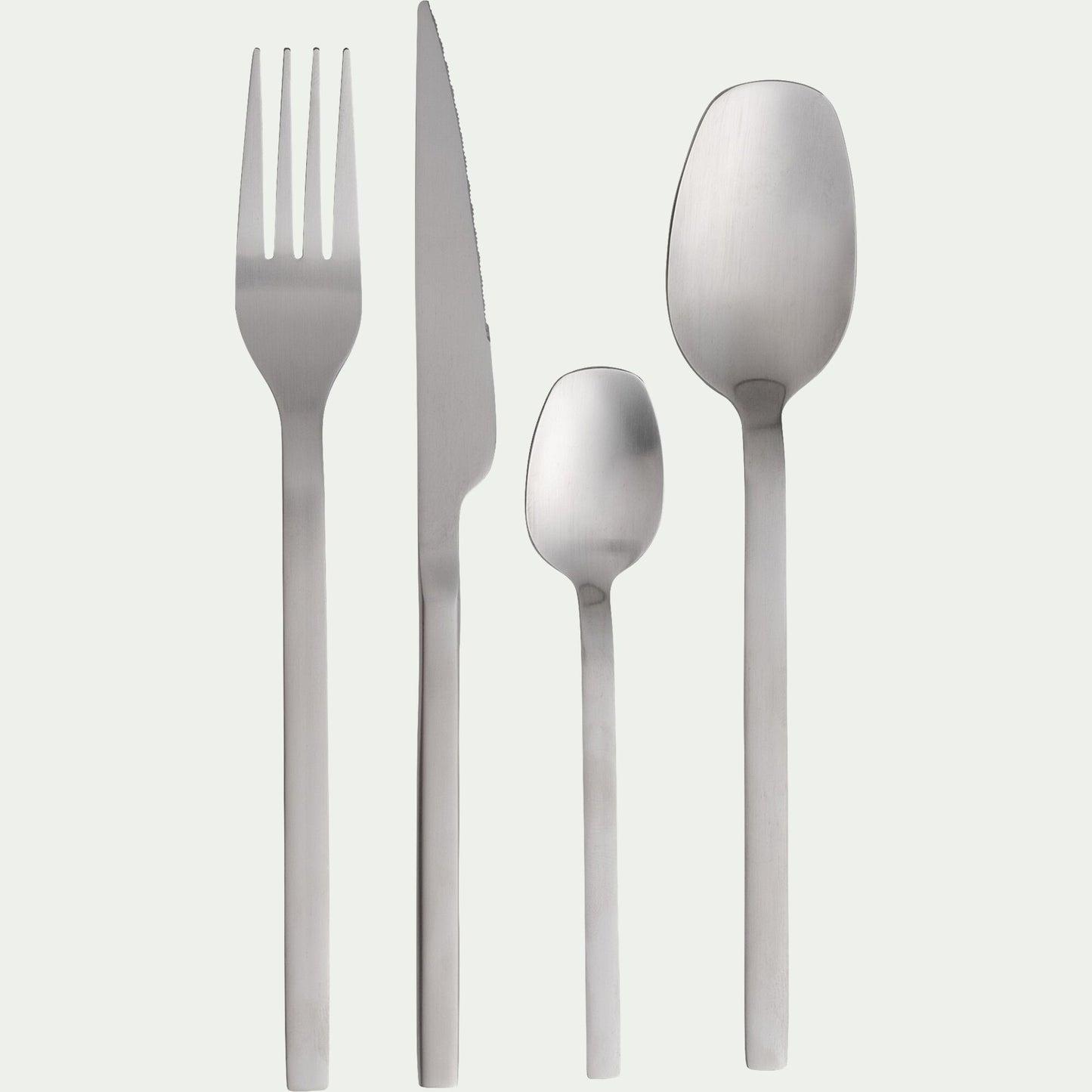 SATINE - Ménagère 24 pièces en inox satiné - argenté métallisé