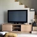 AGOSTA - Meuble TV en bois 2 portes - bois clair