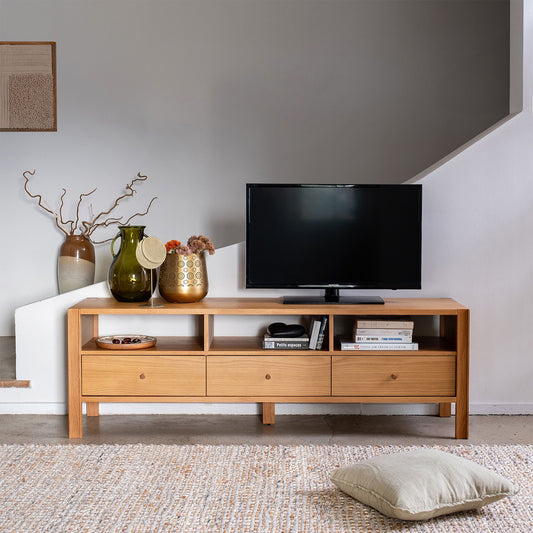 MAS - Meuble TV en chêne L160cm - bois clair