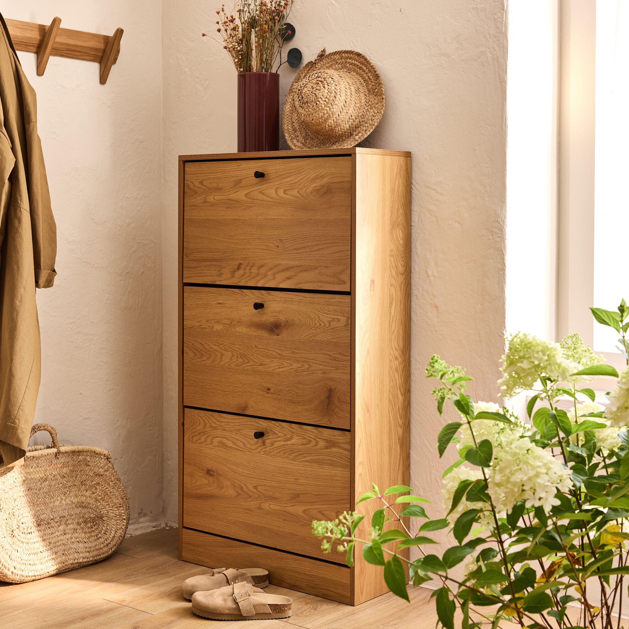 ESTOUBLON - Meuble à chaussures en bois - bois clair