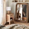 ABRILO - Miroir à moulures en bois H115cm - doré