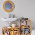 ASTER - Miroir rond en bois naturel D51,5cm