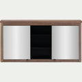 CRUZ - Miroir double avec rangement en pin placage eucalyptus L120xl42cm - bois foncé