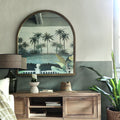 HANADI - Miroir voûte en métal vieilli - doré 91x102cm