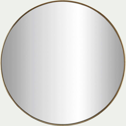 OUNDO - Miroir rond en panneaux de fibres D50,5cm - doré