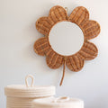 FLEURA - Miroir forme trèfle en rotin H41cm - naturel