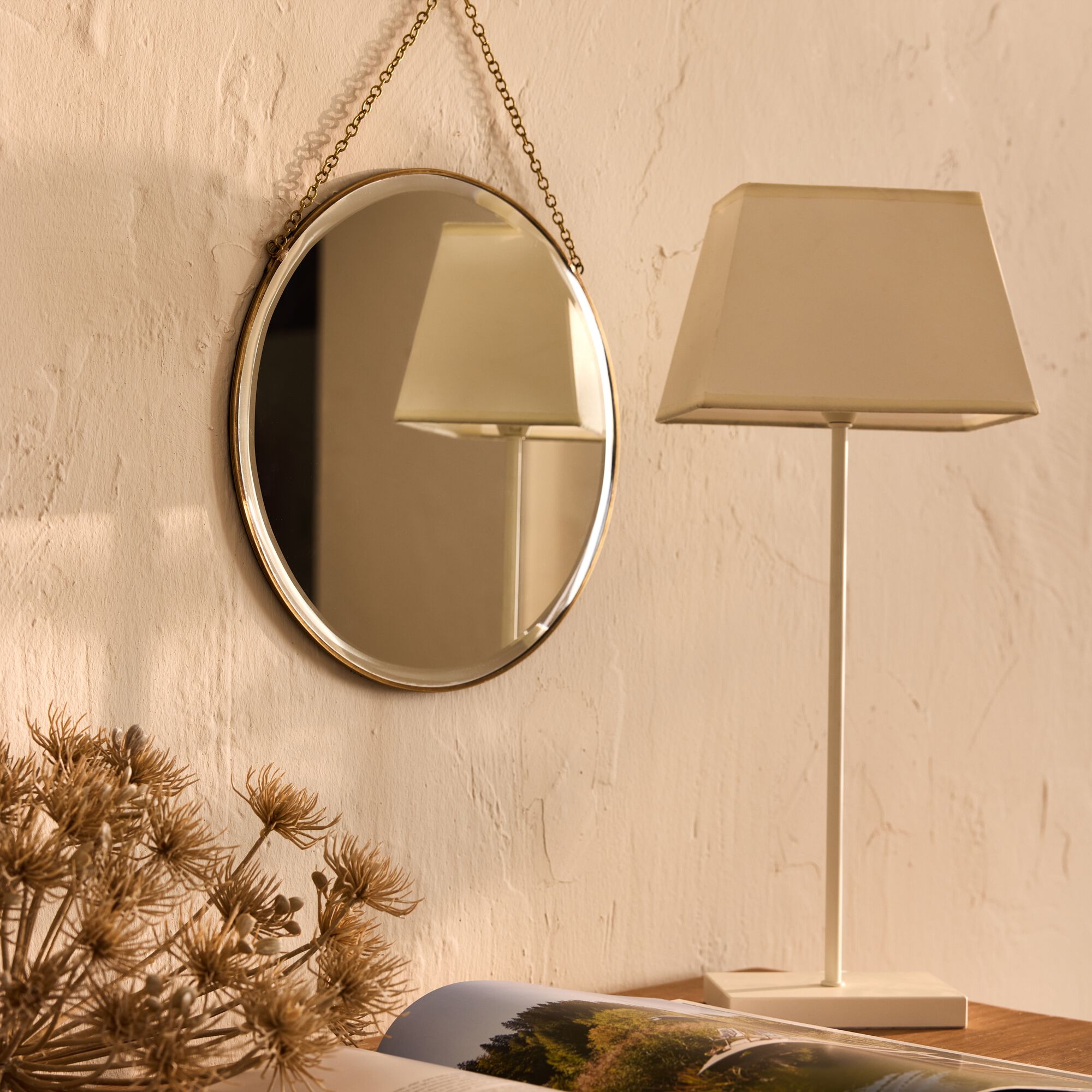 EMY - Miroir rond en laiton D30,5cm - doré