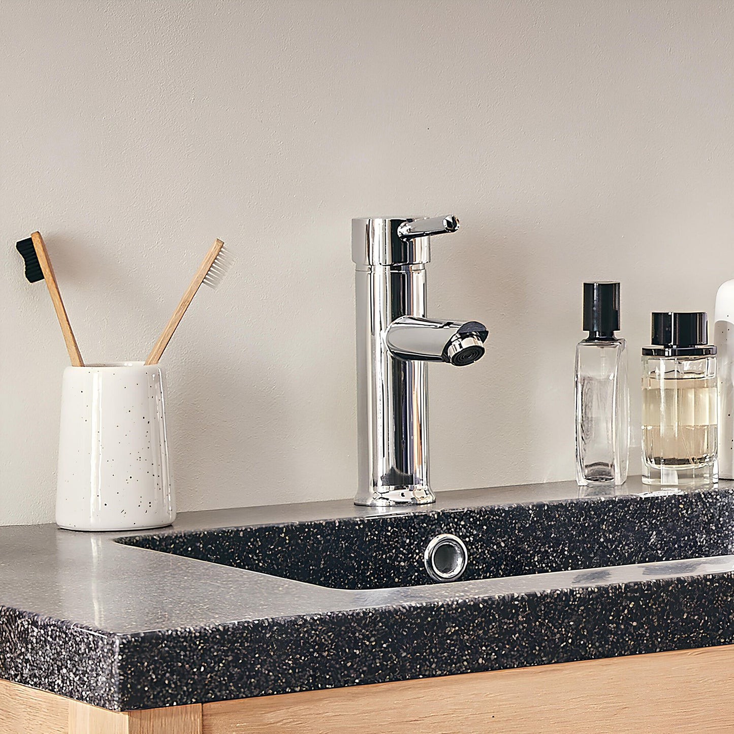 PEGASE - Mitigeur bas de lavabo en chrome H18,90cm - argenté