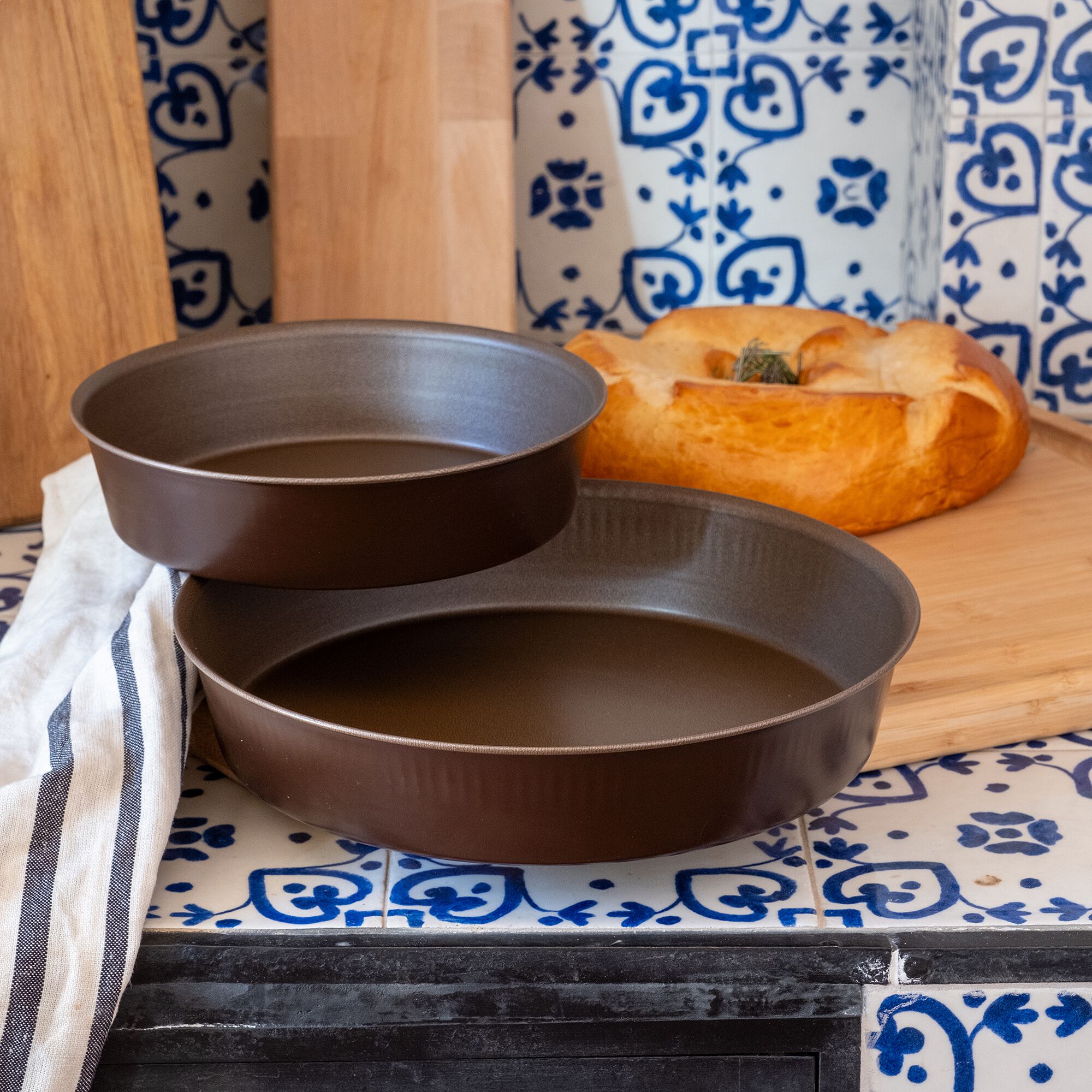 GOBEL - Moule à manqué rond en acier D26cm - marron