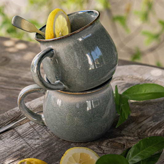 PIETRA - Mug en grès réactif 40cl - vert