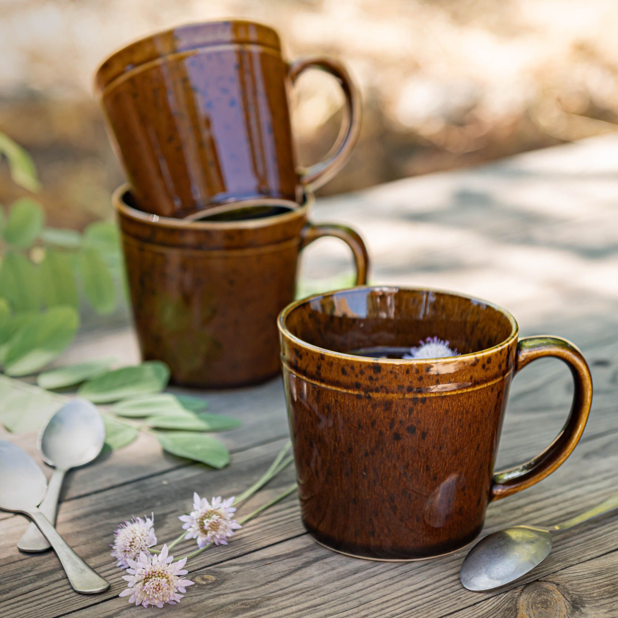 JASPE - Mug avec anse en grès 50cl - jaune argan