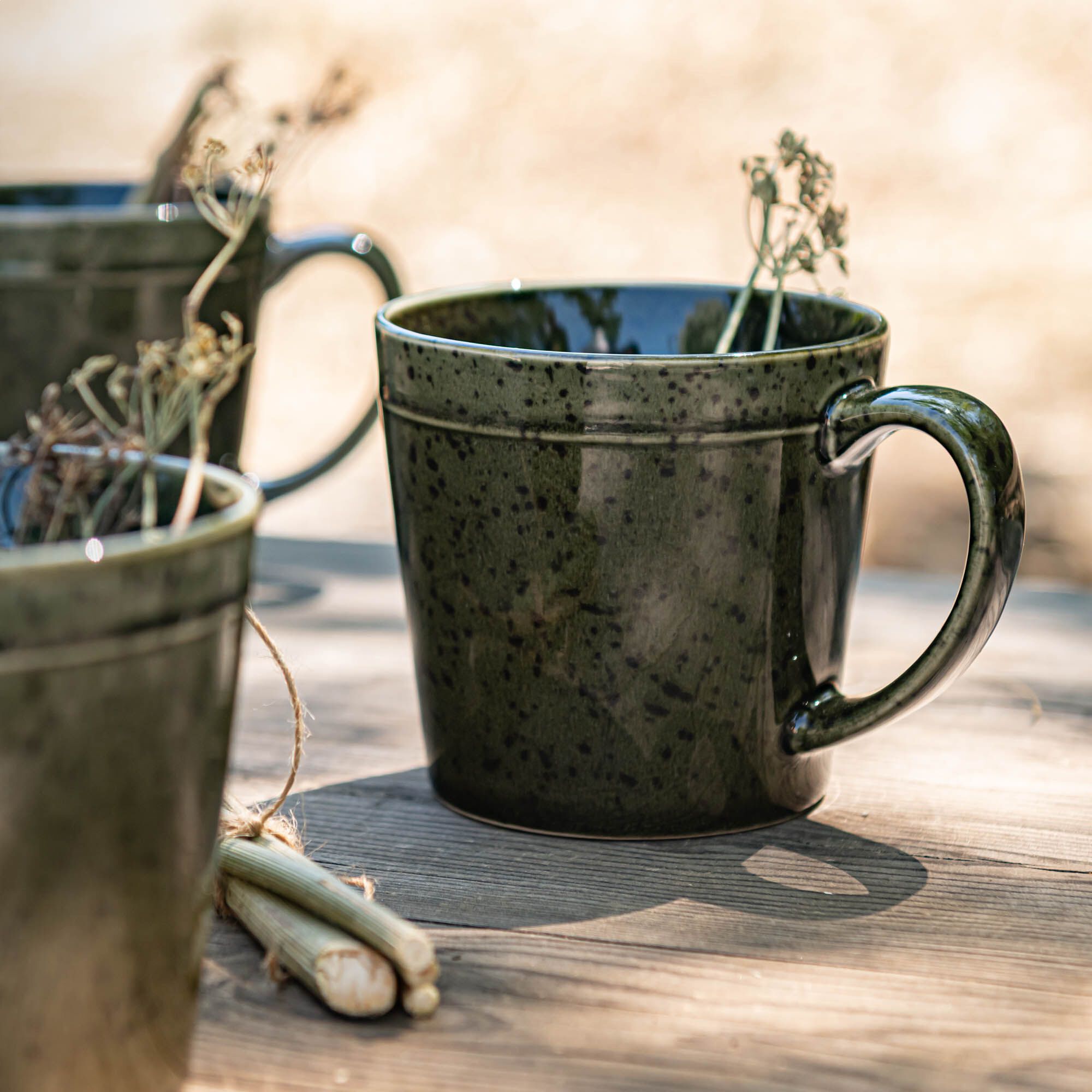 JASPE - Mug avec anse en grès 50cl - vert