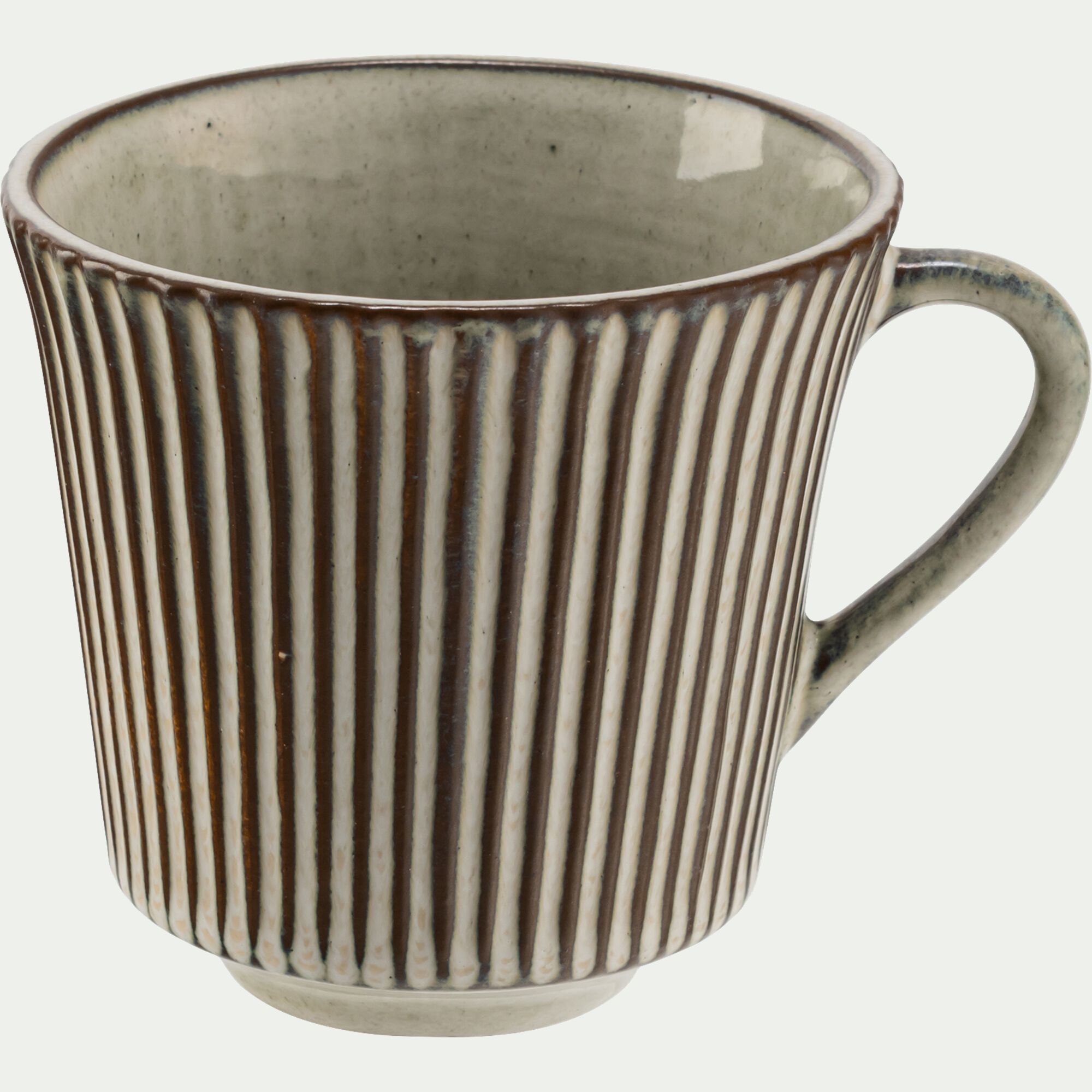 LISTRADO - Mug en grès réactif 50cl - marron écorce