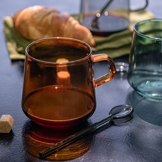IGGY - Mug en verre 42cl - jaune millepertuis