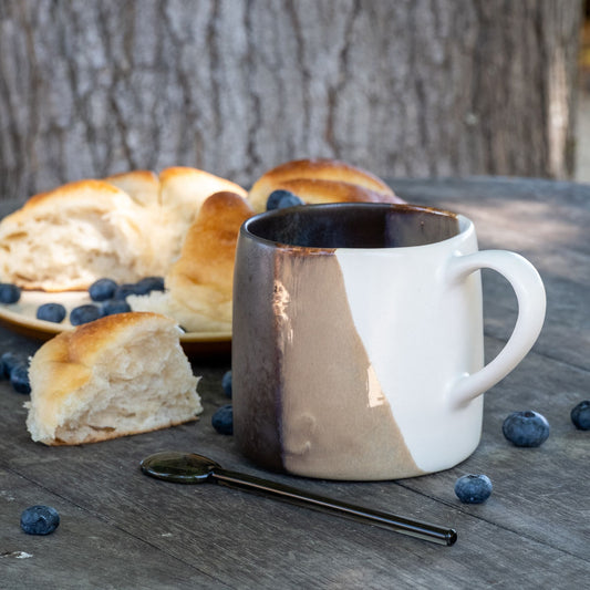MESANGE - Mug tricolore en grès 39,5cl - marron