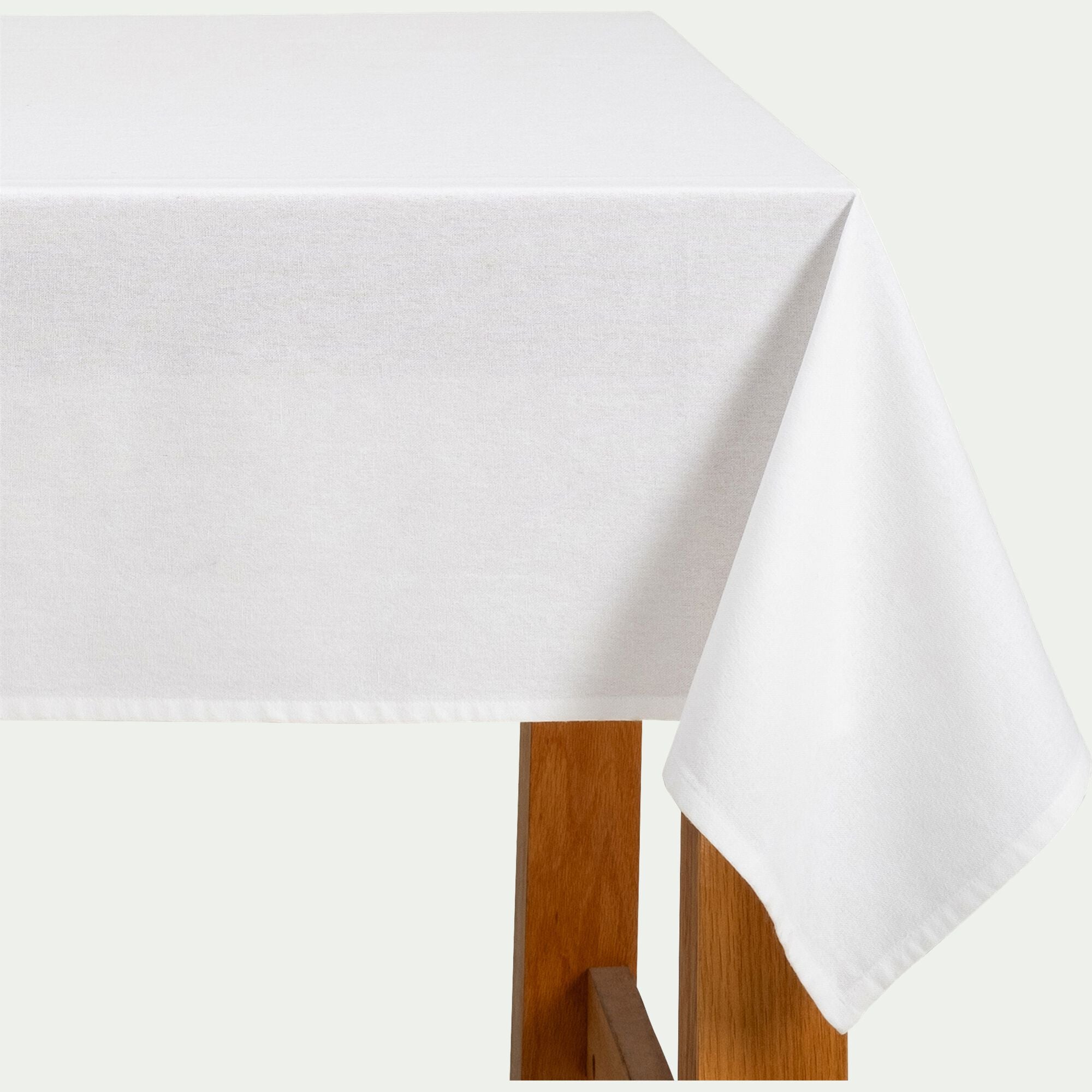 ARUM - Nappe unie en coton lavé 150x150cm - blanc