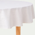 LANIS - Nappe ronde en coton D150cm - blanc écru