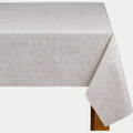 LAURIER - Nappe rectangulaire en coton enduit motif laurier 150x150cm - beige alpilles