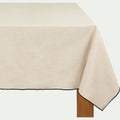 LINIA - Nappe points bourdon en coton 150x150cm - beige