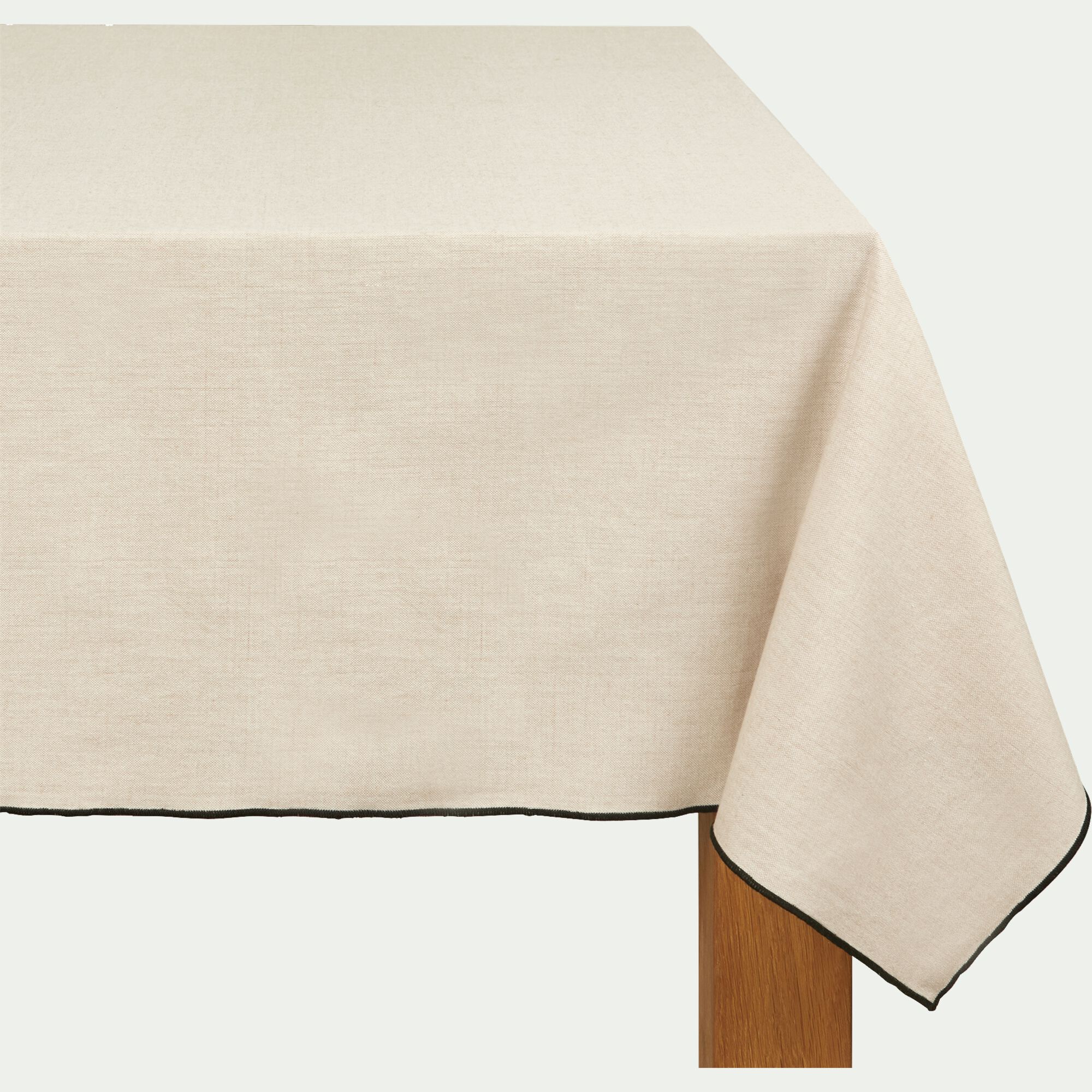 LINIA - Nappe points bourdon en coton 150x150cm - beige