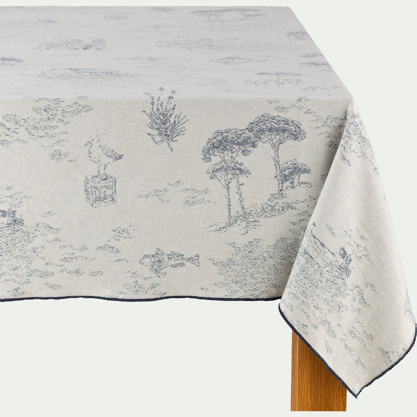 MEYNIAL - Nappe en coton réversible à motifs 150x250cm - beige