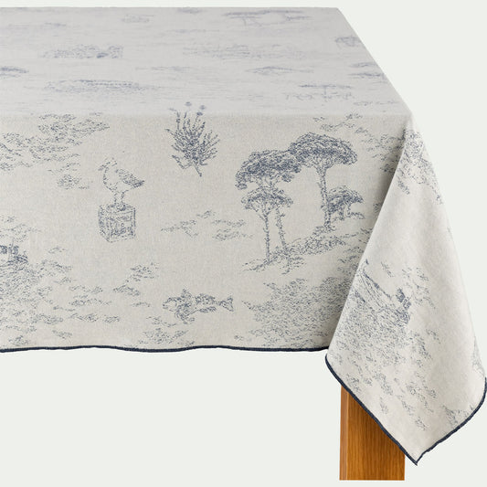 MEYNIAL - Nappe en coton réversible à motifs 150x250cm - beige