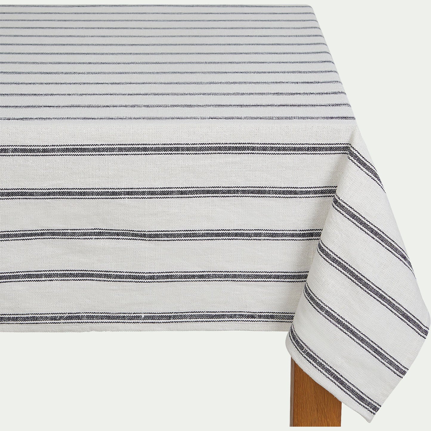 PASSO - Nappe en lin et coton noir et blanc 170x250cm