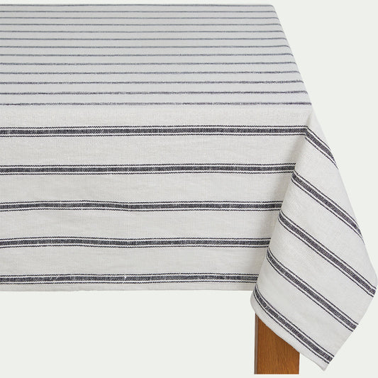 PASSO - Nappe en lin et coton noir et blanc 170x250cm