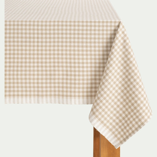 TIANA - Nappe à carreaux en coton 150x250cm - beige